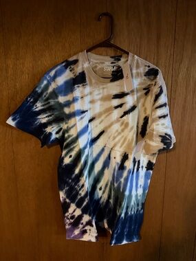 Staple Multicolor Tie-Dye Tee in Blue, Black, Purple, Cream